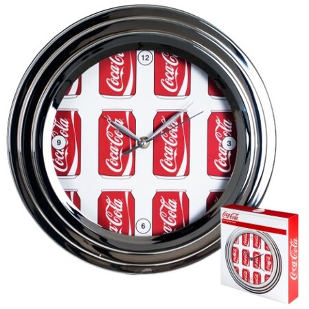 Trademark Gameroom Coca-Cola Clock with Chrome Finish - Cans Style - 11.75 inches COKE-1300-CANS